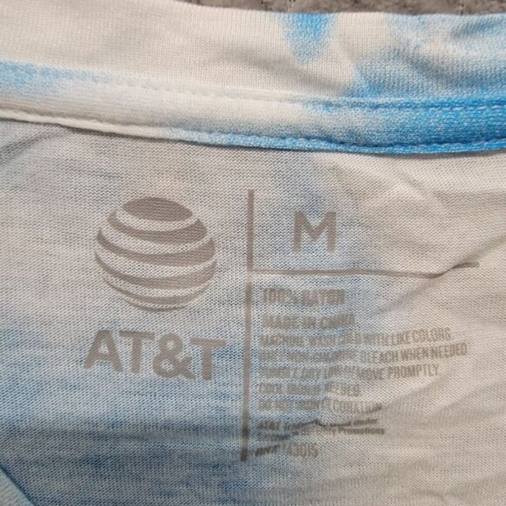 AT&T Top Shirt Womens Size Medium Twist Hem Uniform Employee Team Colors Tie Dye - Picture 2 of 7